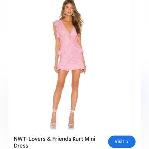 Lovers + Friends Ruffled Pink Mini Dress